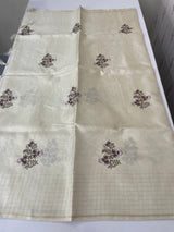 Blended tussar saree with embriodery - MS8667 PearlCream