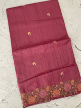 Blended tussar saree with cutwork border- MSHK695