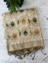Jamdani silk Cotton Saree with blouse MS12552