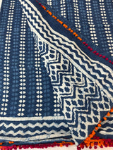 Pure mul cotton hand block printed saree SKSRMY