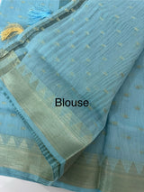 Semi chanderi saree with buttas MSF784 LightBlue