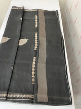 Blended Banarasi silk organza saree with zari weaving MSSA499 Black