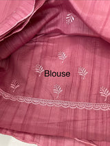 Cutwork Semi tussar saree MTSS657 BerryPink