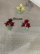 Soft Tissue linen Silk embriodery saree MS49876