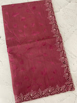 Blended tussar saree with cutwork border- MSHK266