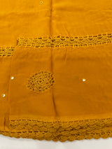 Chiffon georgette saree with corchet work - MS7633 MustardYellow