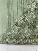Cutwork Semi tussar saree MTSS680 - DuskyGreen