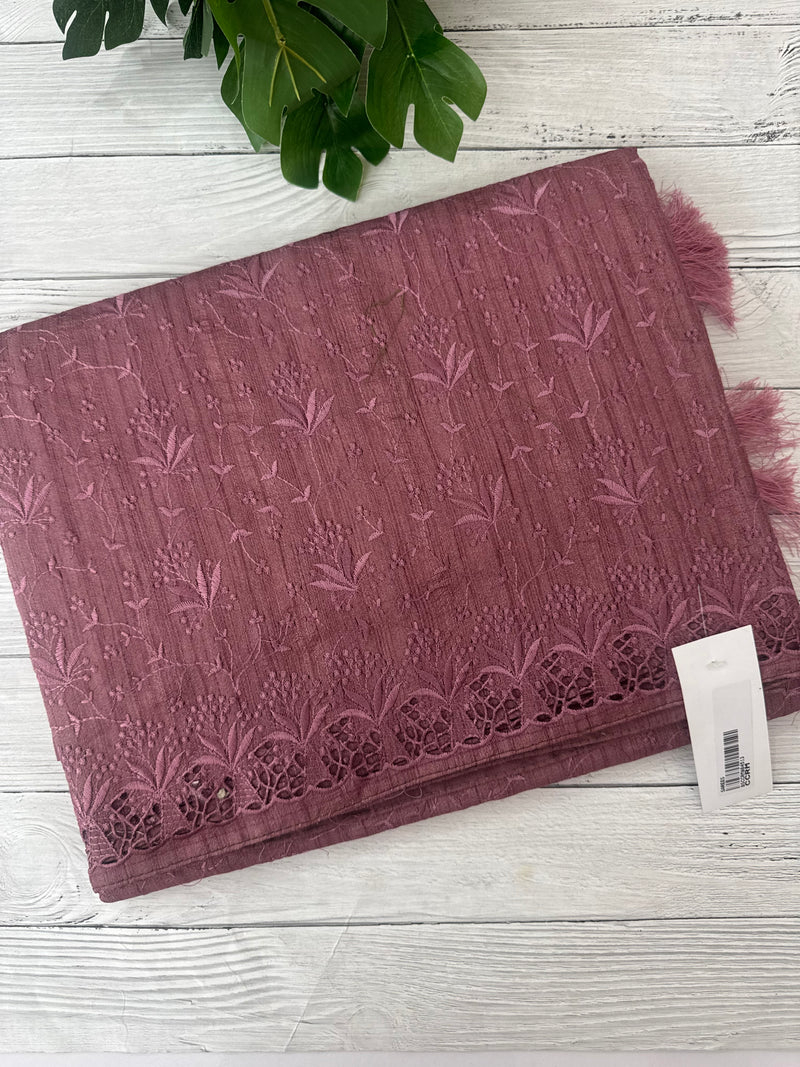 Cutwork Blended Jute - tussar saree MTS9079