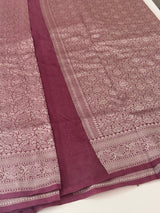 Banarasi semi katan saree in silver zari SHSNRIC