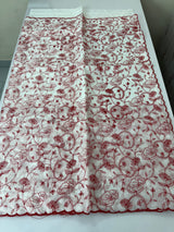 Soft kota checks saree with embroidery - SVWISS white & red