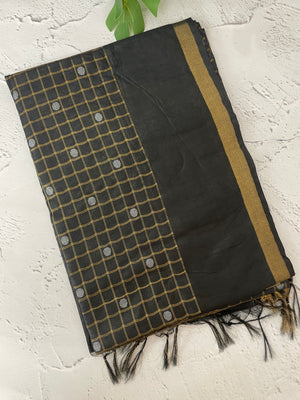 Bhagalpuri Semi tussar saree MS896 - Black