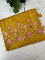 Art tussar saree with embroidery MST677