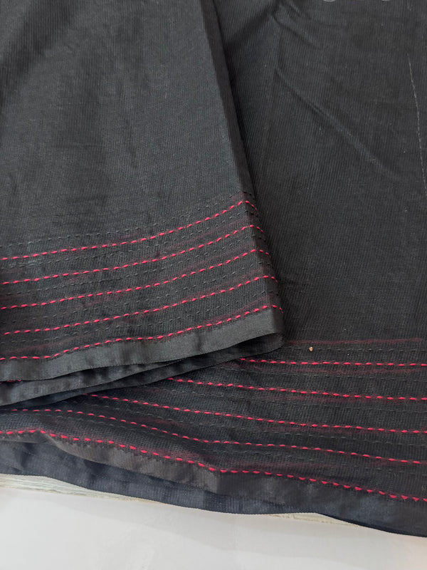 Supernet saree with kalamkari & kanta work MCJ786 Black & Red