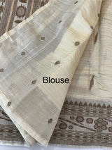 Semi raw silk saree with thread work  MSJ533