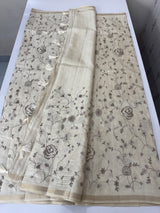 Blended soft tussar saree with cross stitch embriodery - MS8666 (3)