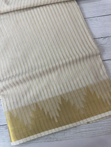 Kerala cotton saree- lines with temple border