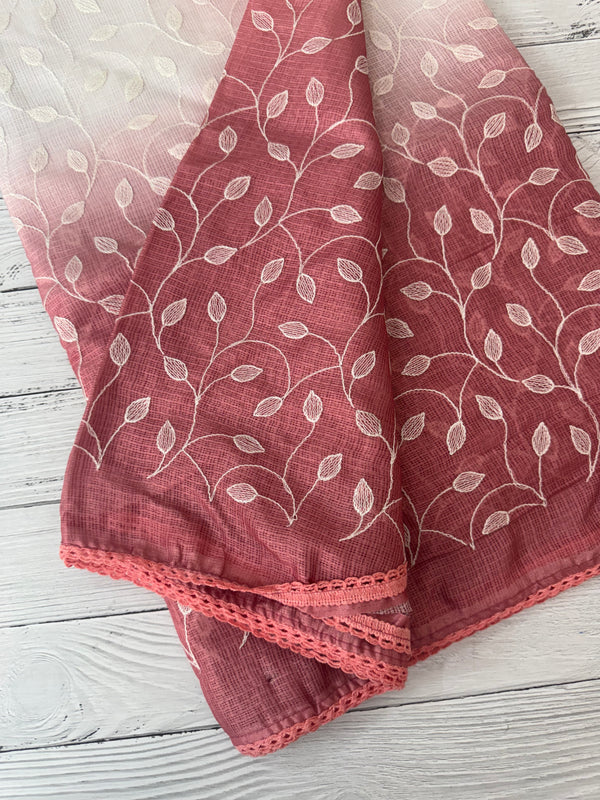 Ombre Soft kota checks saree with embroidery SVTS20