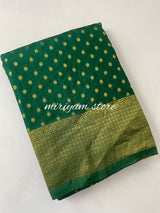 Semi Banarasi saree MBS6523 DarkGreen