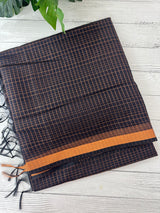 Mangalagiri Silk Cotton Saree with zari checks MS90321 Blue mix Black