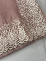 Crush Organza embroidery saree MS9739 Dusky NudePink