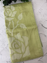 Blended Tussar silk saree with applique work- MSH200 PistaGreen
