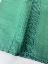 Supernet saree with crochet work and lace border MCJ5433 (V shape Crochet)