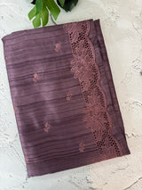 Blended tussar saree with cutwork - MSHK679 Mauve