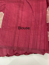 Blended tussar saree with applique borders MTSS459
