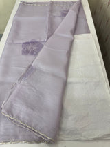 Handworked Crush Organza saree with applique work MBS676 Lavender