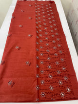 Butter silk saree with embroidery MTS569
