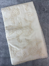 Mul chanderi applique work saree  MSH931 - Offwhite to Paleyellow