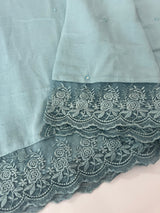 Soft crushed chanderi crepe silk saree with lace borders MLS466