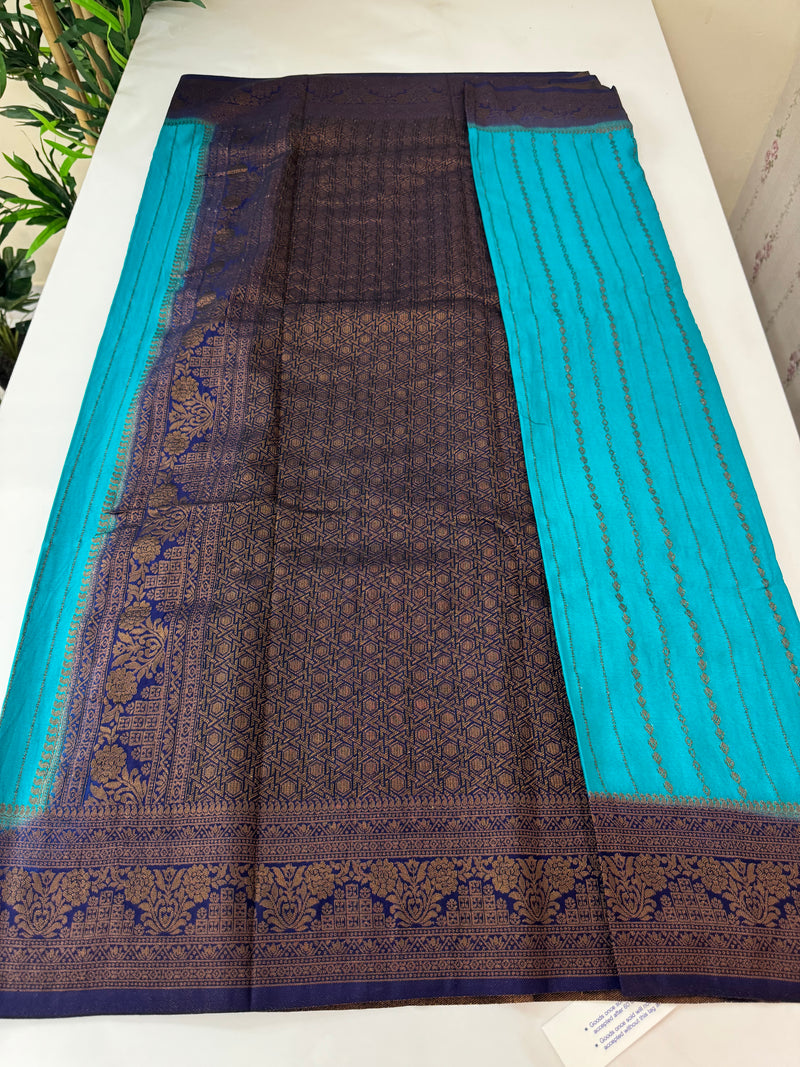 Chinnon Georgette saree with contrast pallu and blouse MS12166