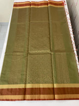 Kanchi Silk cotton saree with zari weaving - MSK897