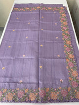 Blended tussar saree with cutwork border- MSHK695