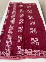 Semi soft silk saree with batik prints MSB555