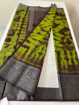 Tie & Dye semi silk sarees  MSS9876