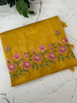 Art tussar saree with embroidery MST677