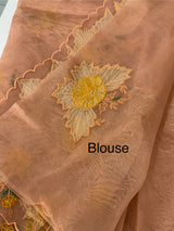 Designer Glass organza saree with applique work- MSH15195