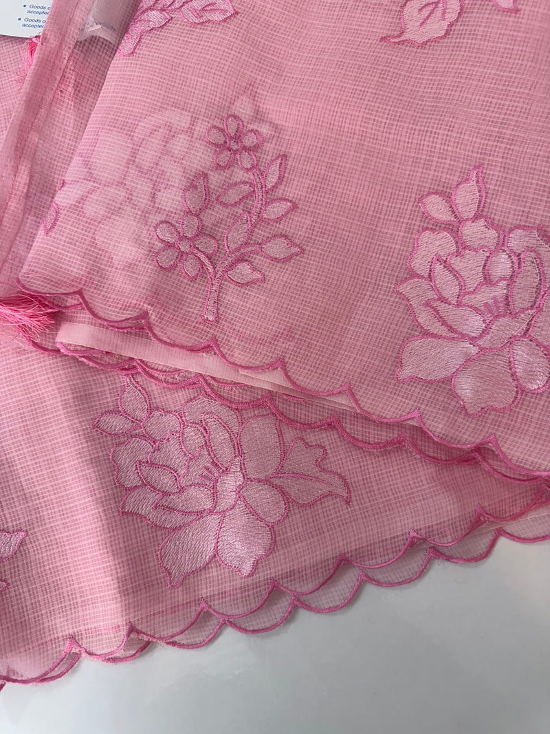 Silky kota embroidery saree  MSK890 Pink