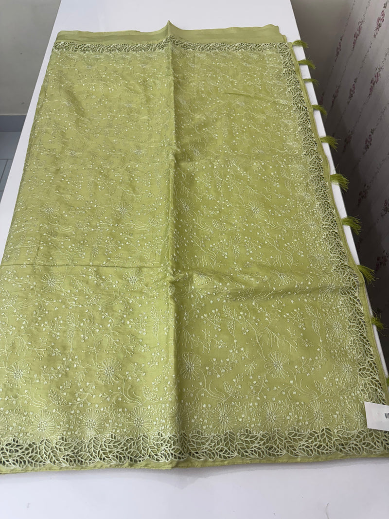 Cutwork Blended satin-tussar saree MTS9078