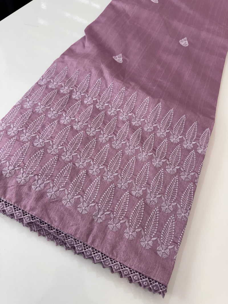 Art silk saree with embroidery SVTS26 DuskyLavender