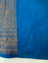 Semi katan Banarasi saree in antique zari weaving - MSKB899 DeepBlue