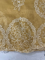 Georgette - Organza saree with embroidery work MS5089 Yellow