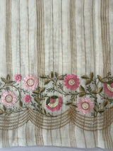 Mul chanderi saree with embriodery & zari lines MSH272
