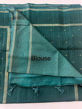 Semi silk saree with zari buttas  MSG6161 - TealGreen