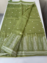 Designer tissue georgette-Organza sarees with blouse MS14927 DustyGreen
