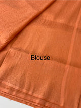 Brocade soft silk saree in copper zari weaving  MS6771