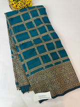 Semi banarasi Khaddi Georgette saree - MS1498 TealBlue