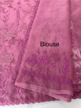 Soft organza saree with applique and thread work - MSH956 (2) Magenta